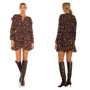 Free People Flower Fields Mini Dress Dark Combo Large
